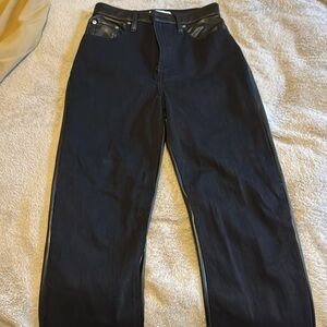 Half black jean/ half leather pant , worn once size 2 A&F